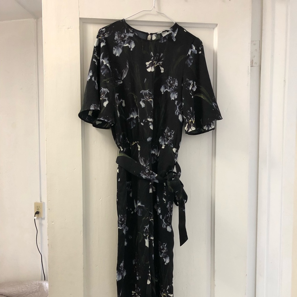 Black floral jumpsuit